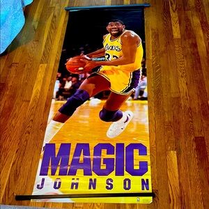 1988 Magic Johnson LA Lakers vintage door sized poster 74” x 26” Costacos Bros
